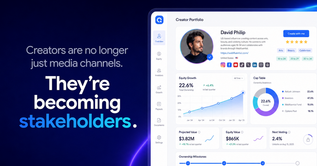 Creators are joining cap tables. Here's why that changes everything for brands