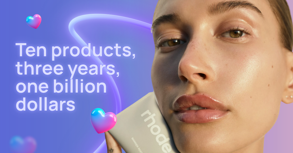 Ten products, three years, one billion dollars: what Rhode signals for creator-led brands